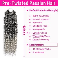 Violet Pretwisted Passion Twist Hair 12 Inch Ombre Crochet Passion Twist Crochet Hair Pre Looped 8 Packs Short Crochet Hair For