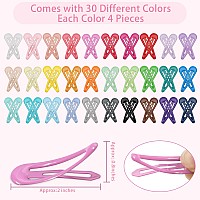 120Pcs Snap Hair Clips Bbgifts Toddler Hair Clips 2 Inch Oilpainted Metal Barrettes No Slip Cute Solid Candy Color Hair Access