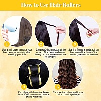 Self Grip Hair Rollers Curlers Set 36Pcs Hair Roller Sets 4 Sizes Jumbo Large Medium Small With Clips For Long Medium Shor