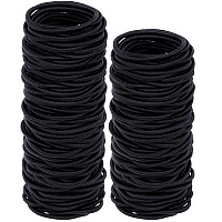 150 Pieces Black Hair Ties for Thick Curly Hair Bulk Hair Bands Ponytail Holders Hair Elastics for Women or Men (3mm)