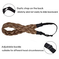 Hairro 5 Strands Medium Hairband For Girls And Women Synthetic Plaited Headband With Elastic Strap Light Brown Ash Blonde 1