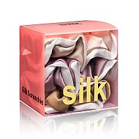 Silmer Silk Scrunchies for Hair 100% Mulberry 3 Pack(Pale Mauve, Apricot,Champaign Gold)