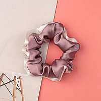 Silmer Silk Scrunchies for Hair 100% Mulberry 3 Pack(Pale Mauve, Apricot,Champaign Gold)