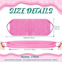 Back Scrubber For Shower Exfoliating Washcloth Back Cloth Body Extended Length Scrubber Towel Nylon Exfoliating Stretchable Pull