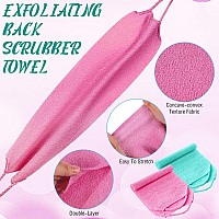 Back Scrubber For Shower Exfoliating Washcloth Back Cloth Body Extended Length Scrubber Towel Nylon Exfoliating Stretchable Pull