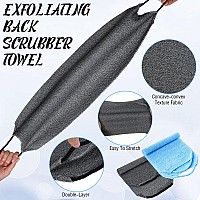 Back Scrubber For Shower Exfoliating Washcloth Back Cloth Body Extended Length Scrubber Towel Nylon Exfoliating Stretchable Pull