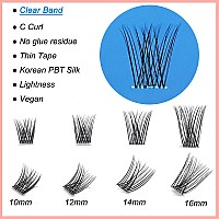 Clear Band Lashes Clusters Diy Eyelash Extension Ninglash C Curl Bw03 Lashes 96 Pcs Individual Lash Extensions Soft Natural Li