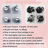 Clear Band Lashes Clusters Diy Eyelash Extension Ninglash C Curl Bw03 Lashes 96 Pcs Individual Lash Extensions Soft Natural Li