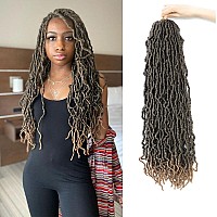 Faux Locs Crochet Hair For Women Soft Locs 24 Inch 7 Packs Crochet Faux Locs For Butterfly Locs Crochet Hair Pre Looped Curly Wa