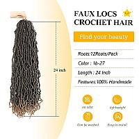 Faux Locs Crochet Hair For Women Soft Locs 24 Inch 7 Packs Crochet Faux Locs For Butterfly Locs Crochet Hair Pre Looped Curly Wa