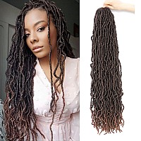 Faux Locs Crochet Hair For Women Soft Locs 24 Inch 7 Packs Crochet Faux Locs For Butterfly Locs Crochet Hair Pre Looped Curly Wa