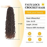 Faux Locs Crochet Hair For Women Soft Locs 24 Inch 7 Packs Crochet Faux Locs For Butterfly Locs Crochet Hair Pre Looped Curly Wa