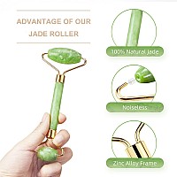 Natural Stone Jade Roller And Gua Sha Set For Face And Eye Ice Roller Facial Cooling Massage Roller