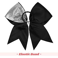 Deeka 8Pcs 8 Two Toned Large Glitter Cheer Bows Shiny Cheer Hair Bows Ponytail Holder Handmade For Cheerleader Girls Softball S