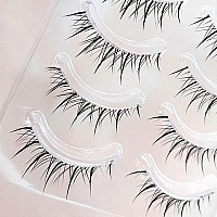 Manga Lashes Clear Band Anime Lashes 4 Pack Spiky Anime False Eyelashes Natural Look Japanese Lashes Looks Like Cluster Manga