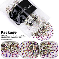 Novani Rhinestones 3000Pcs Flatback Crystal Round Loose Gemstones Glass Rhinestones For Crafts Makeup Nail Art Clothes Shoes Diy