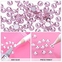 Novani Rhinestones 3000Pcs Flatback Crystal Round Loose Gemstones Glass Rhinestones For Crafts Makeup Nail Art Clothes Shoes Diy