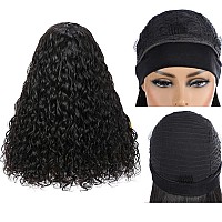 Fashion Plus Headband Wig Human Hair Water Wave Headband Wigs For Black Women Brazilian Virgin Curly Human Hair Headband Wigs No