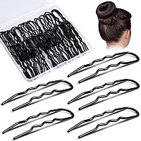 50Pcs 3 Inches U Shaped Hair Pins Ballet Bobby Pins Curved Bobby Pins Hair Pins For Women Girls Thick Thin Long Curly Hair With