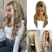 Samvida Hair Ombre Lace Front Wigs Human Hair Pre Plucked 13X4 Straight Highlight Lace Front Human Hair Wig 26Inch 150 Density