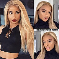 24Inch Long Blonde Highlight Lace Front Wigs 4X4 Lace Closure Ombre Brown Human Hair Wig Straight Highlights 9A Brazilian Virgin