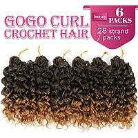 Gogo Curl Crochet Hair 8 Inch 6 Packs Short Curly Crochet Hair For Black Women Beach Curl Water Wave Curly Crochet Braids Hair