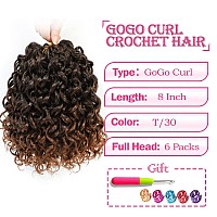 Gogo Curl Crochet Hair 8 Inch Short Curly Crochet Hair For Black Women Beach Curl Crochet Hair Water Wave Curly Crochet Braids