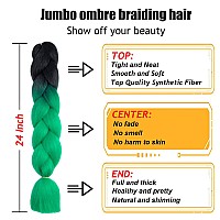 Tengshuo Fly 3 Packs 24 Inch Braiding Hair Ombre Jumbo Braiding Hair For Women Extensions 24 Inch Kanekalon Heat Resistance Synt