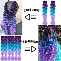 Tengshuo Fly 3 Packs 24 Inch Braiding Hair Ombre Jumbo Braiding Hair For Women Extensions 24 Inch Kanekalon Heat Resistance Synt