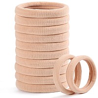 100 PCS Large Hair Ties, Ponytail Holders for Thick Heavy Hair, Stretchy Elastic Hair Ties for women, Men, Girls, Non-slip Hair Bands for Curly Hair, No Seamless Nylon Hair Ties, No Damage Hair Accessories, Tan