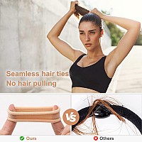 100 PCS Large Hair Ties, Ponytail Holders for Thick Heavy Hair, Stretchy Elastic Hair Ties for women, Men, Girls, Non-slip Hair Bands for Curly Hair, No Seamless Nylon Hair Ties, No Damage Hair Accessories, Tan