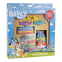 Luv Her Bluey Girls 20 Piece Accessory Set With 3 Barrettes 4 Snap Hair Clips 5 Elastics And 8 Terry Ponies Ages 3