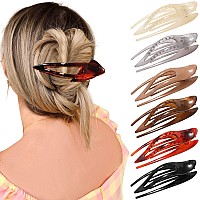 French Concord Flat Curved Volume Strong Hold Hair Clips 6Pcs No Slip Claw Clips For Women Girls Large 5