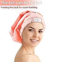 Kenllas Shower Cap For Women Large Shower Cap Adjustable Shower Cap Pink Shower Cap Waterproof Shower Cap For Women Long Hair L