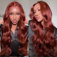 Nadula 12A Brown Reddish Body Wave Human Hair 3 Bundles With 4X4 Lace Closure Free Part Brazilian Remy Hair Copper Red Bundles W