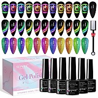 Supwee Cat Eye Gel Nail Polish With Magnet 9D Galaxy Cateye Manicure Soak Off Uv Diy Salon Home Gift 12 Colors 7Ml024Fl Oz