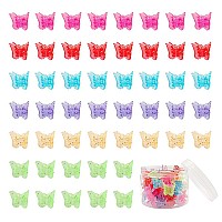 50 Packs Assorted Color Butterfly Hair Clips, Beautiful Mini Butterfly Hair Clips Hair Accessories for Women and Girls (Transparent Pure Color)