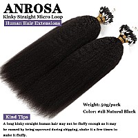 Anrosa Microlink Hair Extensions Human Hair Black Women 100 Human Hair Kinky Straight Microbead Hair Extensions Remy Hair Natur