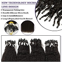 Anrosa Microlink Hair Extensions Human Hair Black Women 100 Human Hair Kinky Straight Microbead Hair Extensions Remy Hair Natur