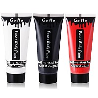 Go Ho Clown White Black Red Face Body Paint Washable7 Oz For Halloween Makeupcream Water Based White Black Vampire Skeleton C