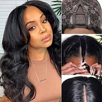 Beauty Forever Small Cap V Part Wig Body Wave Human Hair No Leave Out No Glue No Gel Upgraded U Part Wigs For Women10A Grade We