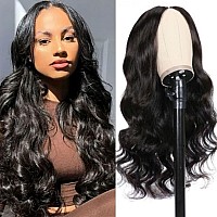 Beauty Forever Small Cap V Part Wig Body Wave Human Hair No Leave Out No Glue No Gel Upgraded U Part Wigs For Women10A Grade We