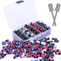 Melodysusie Sanding Bands For Nail Drill Nail Sanding Bands Professional Sanding Bit Nails 202 Pieces 5 Colors Coarse Medium Fin