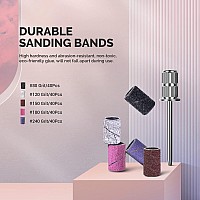 Melodysusie Sanding Bands For Nail Drill Nail Sanding Bands Professional Sanding Bit Nails 202 Pieces 5 Colors Coarse Medium Fin