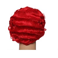 Bybrana Hair Short Finger Wave Wig 1920S Theme Party Wigs Curly Black Cute Nuna Wig Real Retro African Black Wigs For Women Momm