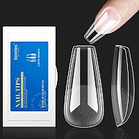 Beetles Gel Nail Tips 504Pcs Coffin Medium Easy Nail Extension Nails Pre Shaped Half Matte Nail Tips Press On Nail Gel Nail Tips