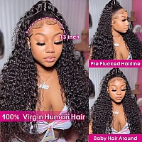 Juvid 13X6 Jerry Curly Hd Lace Frontal Wigs Human Hair Pre Plucked 180 Density Kinky Curly Wet And Wavy Wigs For Women Glueless