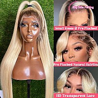 28 Inch Blonde Human Hair Lace Front Wigs For Black Women 13X4 Free Part Brazilian Human Hair Wigs Pre Plucked Hairline With Bab