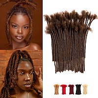 Teresa Small 04Cm Width 8 Inch 70 Strands Dark Brown Color 100 Human Hair Dreadlock Extensions For Menwomenkids Full Handm