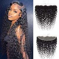 Lace Frontal Closure 13X4 Ear To Ear Hd Transparent Lace Frontal Water Wave Brazilian Virgin Human Hair Extensions Frontal Bleac